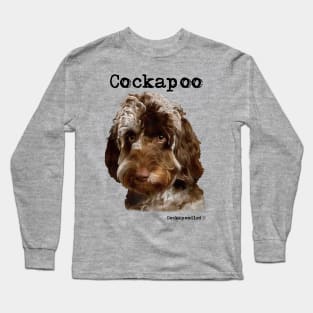 Brown and White Merle Cockapoo / Spoodle and Doodle Dog Long Sleeve T-Shirt